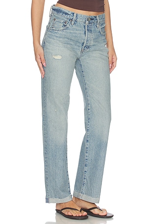 Moussy Vintage Copper Straight Leg Jeans in Blue