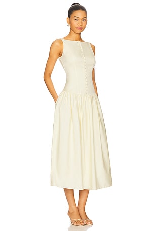 Mirror Palais Kissing Booth Lady Length Dress in Lemon