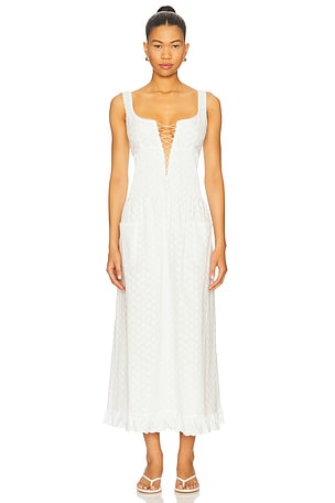 Pin Tuck Eyelet Dress Mirror Palais