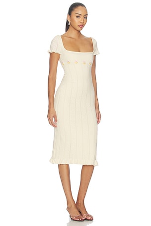 Mirror Palais Tulip Midi Dress in Yellow