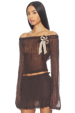 Mirror Palais Little Lamb Top in Brown