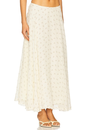 Mirror Palais Rose Skirt in Cream