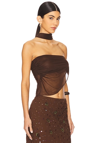 Mirror Palais Deity Top in Brown