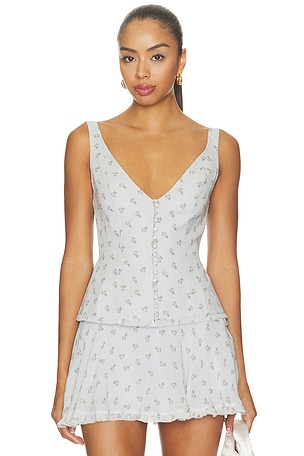 Blueberry Buttercream Vest Top in Blue Mirror Palais