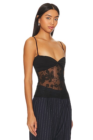 Musier Paris Lalou Top With Lace in Black