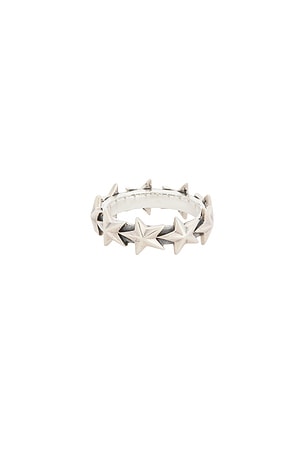 MAPLE Star Ring Medium in Metallic Silver. Size 9. Also