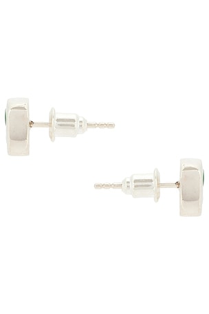 MAPLE Smiley Earrings in Metallic Silver