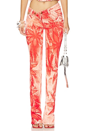 Flower Bell Bottom Asymmetric Skinny Masha Popova