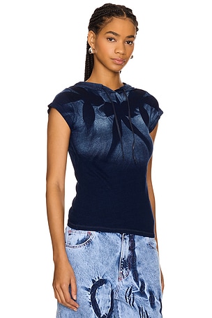 Masha Popova Hooded Bow T-shirt in Blue