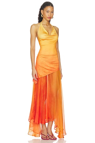 Mirae Birdie Dress in Orange