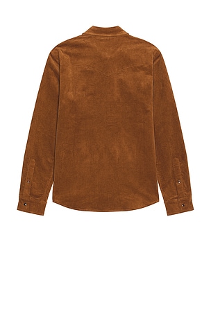 Monfrere Eastwood Needle Cord Shirt in Brown