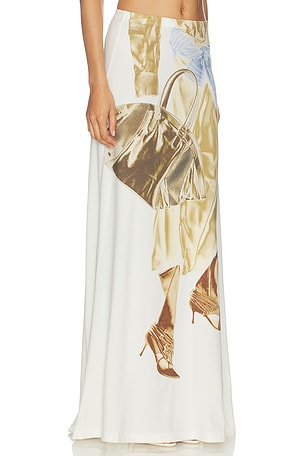 MARRKNULL Printed Skirt in White