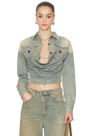 Swing Pleat Denim Shirt MARRKNULL