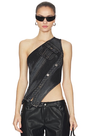 Asymmetric Denim Top MARRKNULL