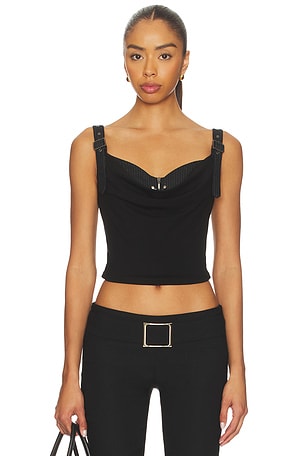 Printed Pleated Corset Top MARRKNULL