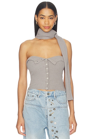 Halter Neck Knit Bandeau Top MARRKNULL