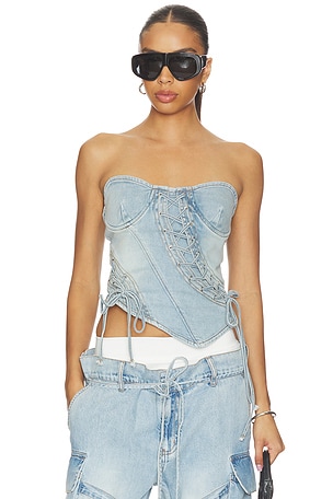 Asymmetrical Lace-Up Corset MARRKNULL