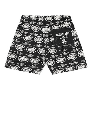 Memory Lane Barbwire Print Mesh Shorts in Black. Size XL/1X. Also
