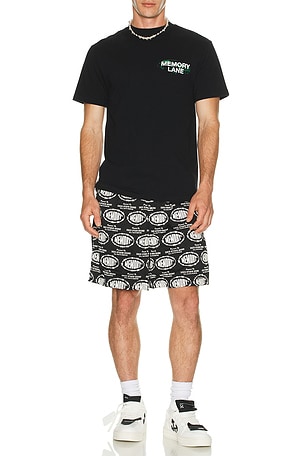 Barbwire Print Mesh Shorts Memory Lane