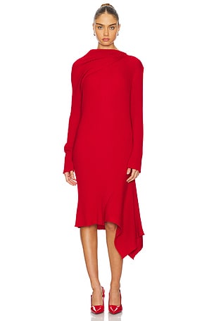 Merino Wool Knitted Draped Midi Dress Marques ' Almeida