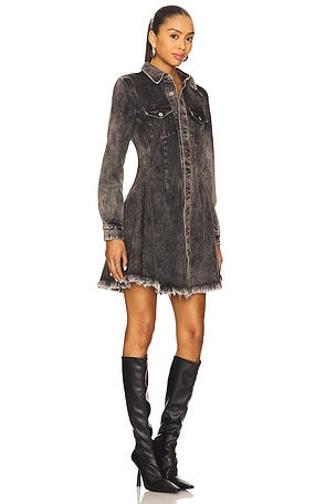 Marques ' Almeida Long Sleeve Mini Shirt Dress in Black. Size US 8/ UK 12. Also