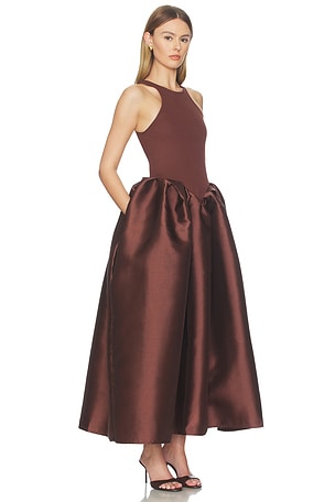 Marques ' Almeida ROBE HEAVY SATen PRenCESS en Bronze Métallisé