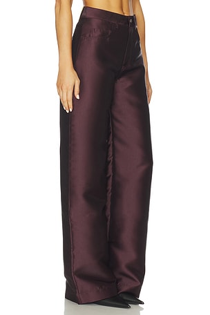 Marques ' Almeida Heavy Satin Boyfriend Trouser in Burgundy