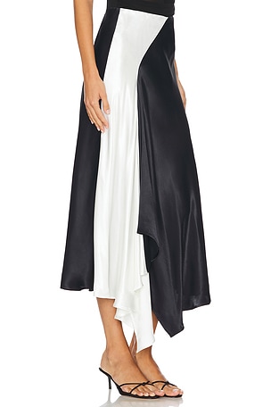 Marques ' Almeida Duo Color Flounce Slip Skirt in Black