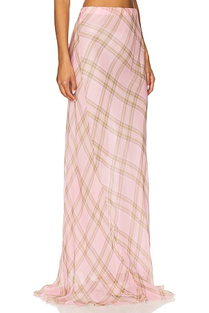 Marques ' Almeida Tartan Printed Skirt in Pink