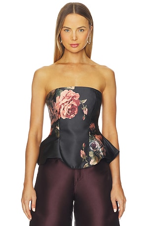Flower Printed Strapless Top Marques ' Almeida