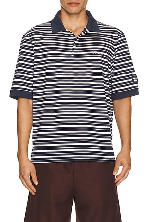 GOAT Pique Stripe Polo Manors Golf