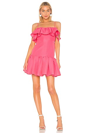 msgm pink ruffle dress MSGM Ruffle Dress in Pink