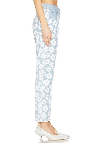 MSGM Flower Print Wide Leg in Baby Blue