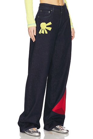 MSGM La Vedetta Wide Leg in Navy