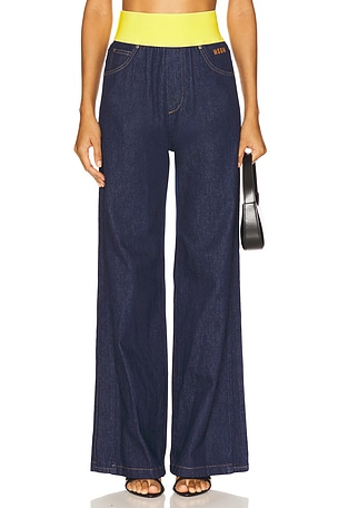 Waistband Wide Leg Jean MSGM