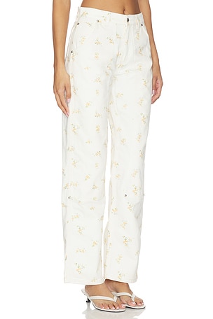MSGM Printed Straight Leg in White