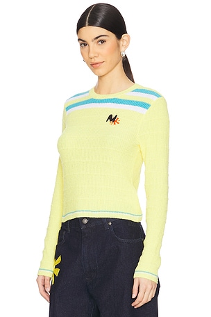MSGM Striped Sweater in Yellow
