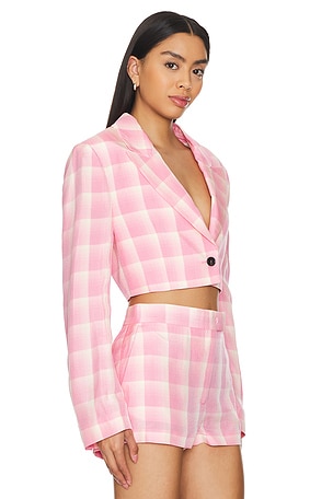 MSGM Check Blazer in Pink