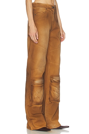 MSGM Overdyed Spray Pant in Beige