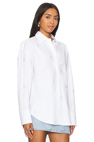 MSGM Crystal Logo Shirt in White
