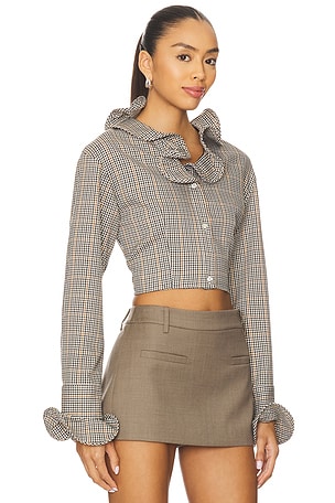 MSGM Viscose Blend Shirt in Brown