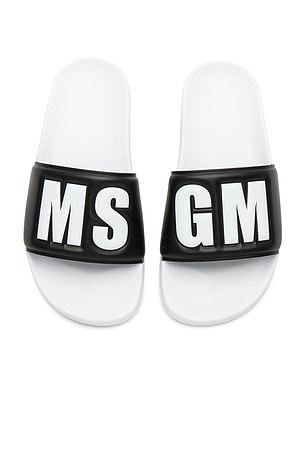 MSGM Slides in Black & White | REVOLVE