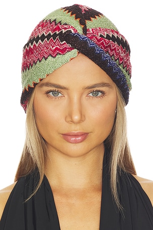 Turban in Black, Green & Pink Multi Missoni