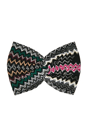 Headband in Black, Yellow & Blue Chevron Multi Missoni