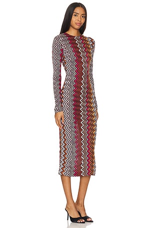 Missoni Long Dress in Red,Orange