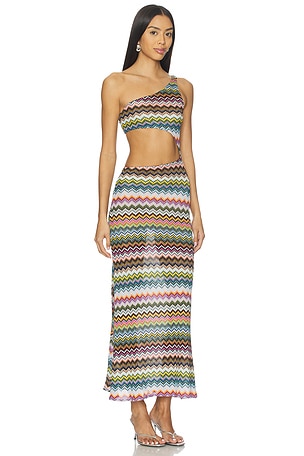 Missoni Long Cover Up Dress in Metallic Gold