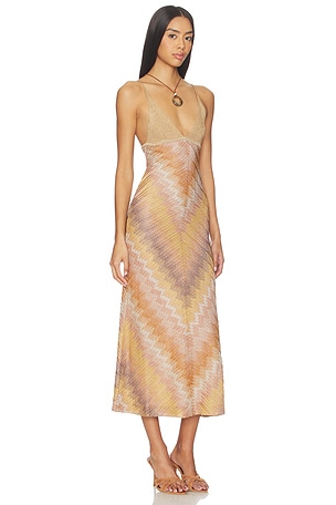 Missoni Sleeveless Long Dress in Brown