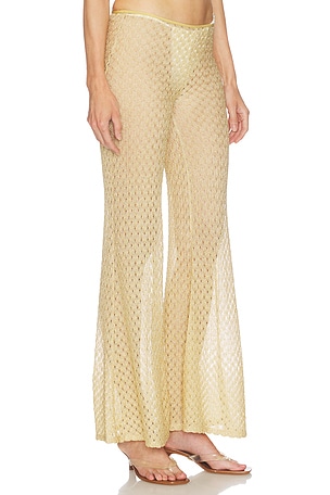 Missoni pantalón con trabilla en color oro metálico