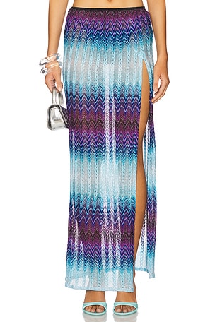 Missoni Long Skirt in Blue,Purple