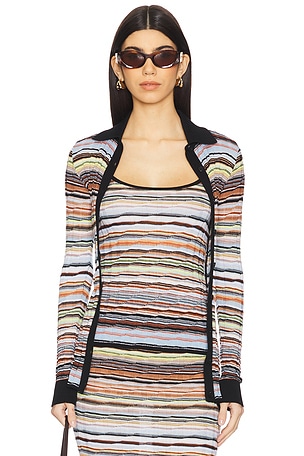 Long Sleeve Shirt in Multicolor With Blue Tones Missoni